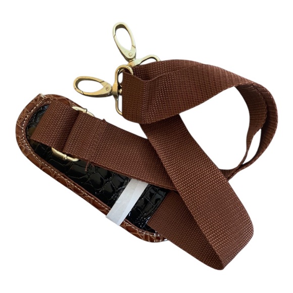 NEW SAMANTHA BROWN Brown and Black Croc-Embossed Handbag - Picture 9 of 15